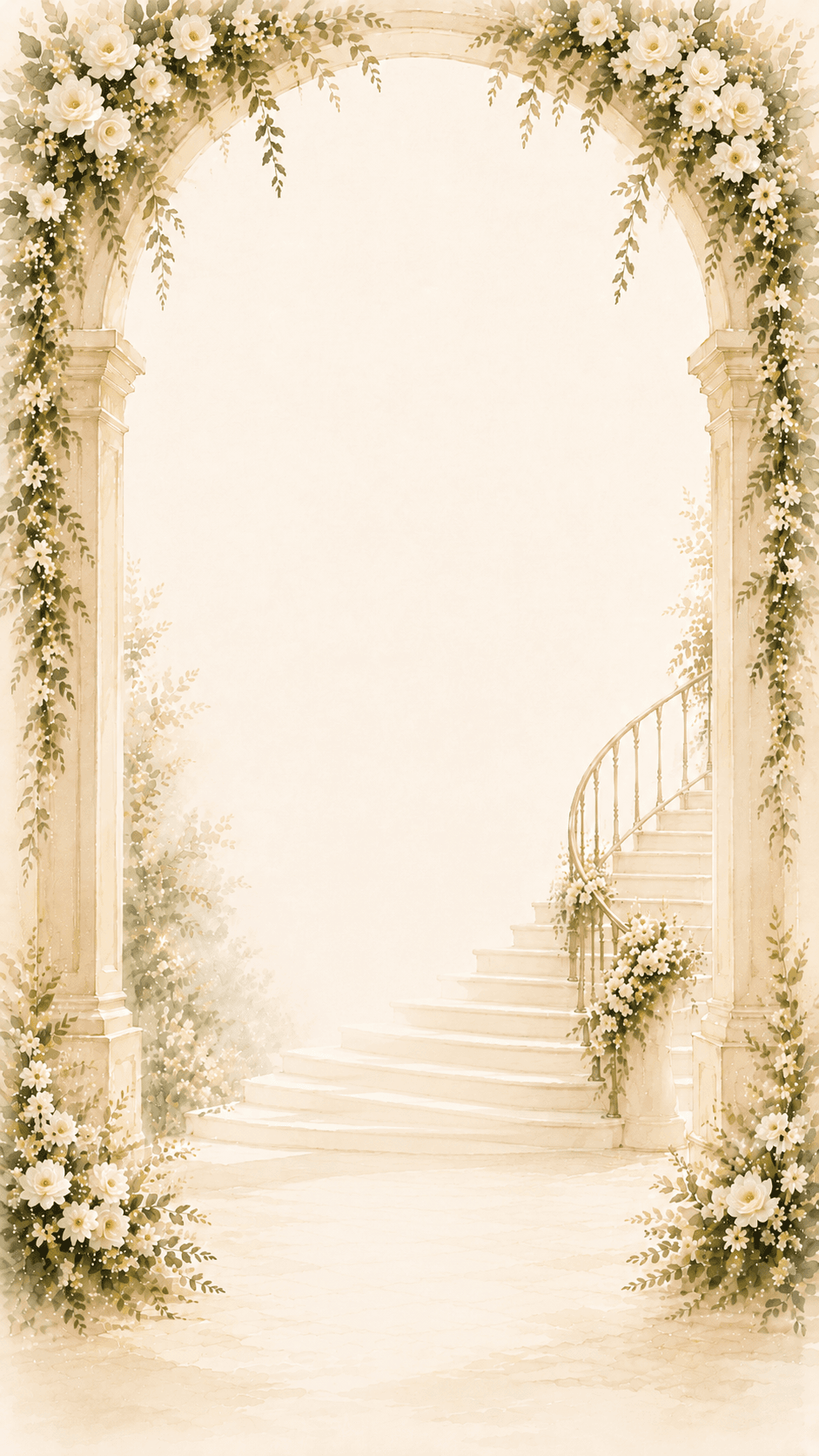 Floral arch with staircase